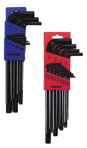 FULLER 130-7822 22-Piece Combo SAE/Metric Long Arm Hex Key Set