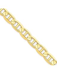 7mm, 14 Karat Yellow Gold, Concave Anchor Chain - 18 inch