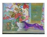 Apples and Kimono cloth Still Life RePoster Print Poster by Etsuko Migii de Grave, 10x8