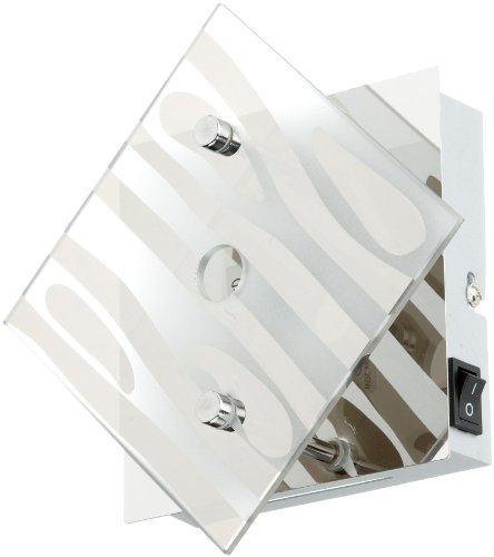 Trio-Leuchten 246470106 Niedervolt-Wandleuchte inklusiv 1x 20 W G4, mit Schalter, Chrom, Glas galvanisiert