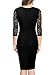Miusol Women's Deep-V Neck Ruffles Floral Lace Fitted Retro Evening Pencil Dress (Small, Golden)