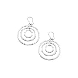 Sterling Silver Diamond Cut Circle Earrings