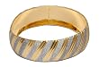 Gold and Rodium Plated Bangle Bracelets Costume Jewelry in Indian-Style 2.6 inches