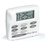 West Bend 40053 Triple Timer with Clock, White