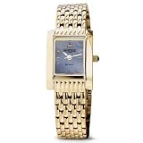 University of Notre Dame Alumni Women's Gold Quad Watch with Blue Mother of Pearl Dial and Bracelet