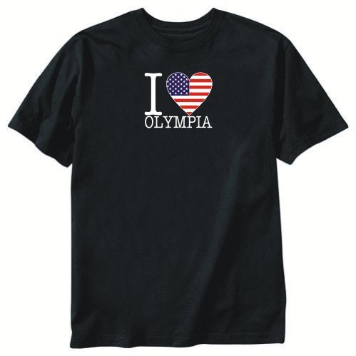 Travel Gear Bag T Shirt Black  I Love Olympia  Washington  Usa City