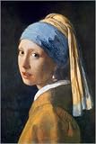 Art Print, The Girl with the Pearl Earring by Jan Vermeer de Delft, Final Size: 26.75 in X 40 in