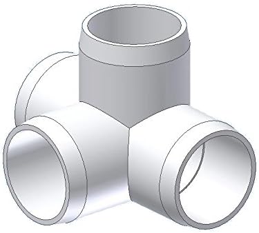 PVC Now 4-Way Tee PVC Fitting, Furniture Grade, White (4 Pack) (1/2 inch)