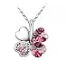 Domire Lucky Four Leaf Clover crystal Pendant Neacklace