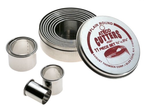Ateco 11-Piece Graduated Round Cookie Cutter Set