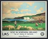 Vintage Golf - Golf in Northern Ireland, Framed Art Print