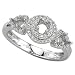 14K White Gold Three Stone Round Diamond Semi Mount Engagement Ring