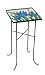 Evergreen 2GM225 Square Glass-Top Side Table, Iris, 22-Inches Tall x 11-Inches Square