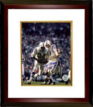 Lenny Moore Autographed/Hand Signed Baltimore Colts 8x10 Photo Custom Framed HOF 75