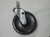 Swivel caster, 4 diameter x 15/16 wide soft rubber wheel with self lube bearing. 1/2-13 x 1 1/2 threaded stem. 125 pound load capacity.