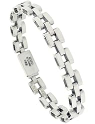 Sterling Silver Pantera Type Link Bracelet 3/8 inch wide, sizes 8, 8.5 & 9 inch