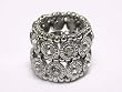 Clear with Silvertone Fittings Two Row Crystal Thick Stretch Ring