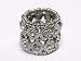 Clear with Silvertone Fittings Two Row Crystal Thick Stretch Ring