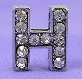 H Letter 10mm Slide Charm for Personalized Bling Dog Collar
