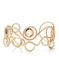 I. Reiss 14K Gold Cuff Bracelet, Accented with Semi-Precious Color Stone.