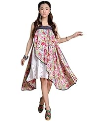 Cotton/Denim General Print Wrap  Dress