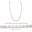 Single Strand 22 Inch 7-8mm white Oval Shape Freshwater Cultured Pearl Necklace