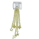 Chain Star Heart Cross Dangle Religious Italian Charms Bracelet Link