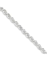 Genuine .925 Sterling Silver Diamond Fancy Bracelet 7.4 Grams . 100% Satisfaction Guaranteed.