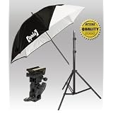 Opteka 40-inch Translucent/Satin Photographic Lighting Umbrella Set (Removable Black Cover & Reflectable Silver Backing)