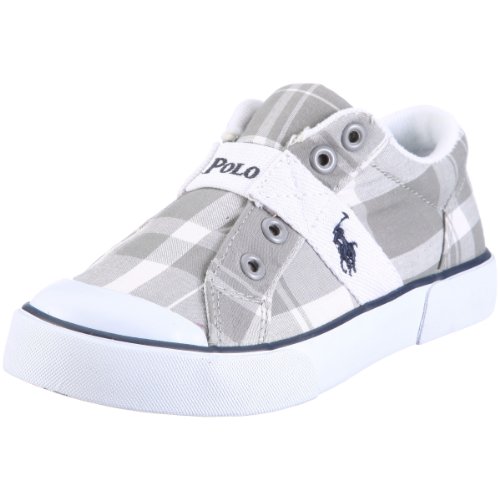 Polo by Ralph Lauren Kids' Gardener Fashion Shoe,Grey/White,12 M US Little Kid