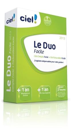 Le Duo Facile Ciel 2013 (Ciel Compta Facile 2013 + Ciel Facturation Facile 2013) + 1 an d'assistance Online
