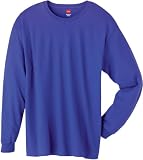 Hanes TAGLESS 6.1 Long Sleeve T-Shirt Purple M
