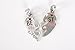 TWO Hearts - Best Friends Necklace, Break Apart - Classic Best Friends Split Heart Style