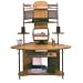 Apollo Corner Computer Tower Desk Pewter/Teak Finish By Studio RTA Furniture