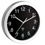 Horloge murale radio pilotée noir