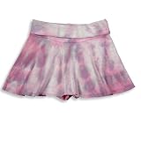 Silver Charm - Girls Tie Dye Skort, Grey, Purple, Pink