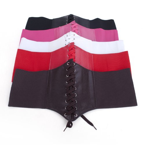HOEREV Elastic Wide Band Elastic Tied Waspie Corset Waist Belt