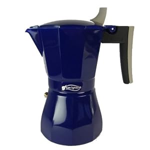 3 Cup Italian Style Stove Top Stovetop Coffee Espresso Maker Moka Pot Dark Blue Colour by 