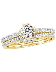 0.54CT DIAMOND 0.20CT CENTER ROUND BRIDAL SET