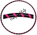 Hooping4Life Black & Fluorescent Pink Small-Medium (38") weighted (625g) exercise & dance Hoop with hooping instructions
