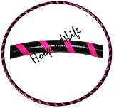 Hooping4Life Black & Fluorescent Pink Small-Medium (38") weighted (625g) exercise & dance Hoop with hooping instructions