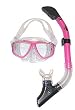 Pink Mask with Dry Snorkel Set/Combo for Scuba Diving and Snorkeling Mask Bag