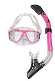 Pink Mask with Dry Snorkel Set/Combo for Scuba Diving and Snorkeling