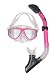 Pink Mask with Dry Snorkel Set/Combo for Scuba Diving and Snorkeling