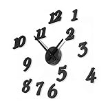 私の家族 黒 3 D 壁時計 DIY 大きな数字の時計壁ステッカー デカール時計家の装飾