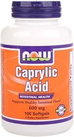 NOW Foods Caprylic Acid 600mg, 100 Softgels