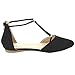 Beston FB34 Women's T-Strap Sandals Ziper Ankle-Wrap D'orsay Flats Half Size Big