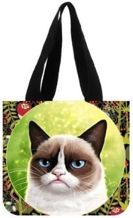 YBBG Women'S Handbag Custom Grumpy Cat Canvas Tote Bag Shoulder Bag