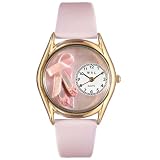 Whimsical Watches Kids' C0510005 Classic Gold Ballet Shoes Pink Leather And Goldtone Watch