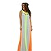 Lisli Women's Summer Boho Long Maxi Dress Evening Cocktail Party Beach Chiffon Dresses (L)